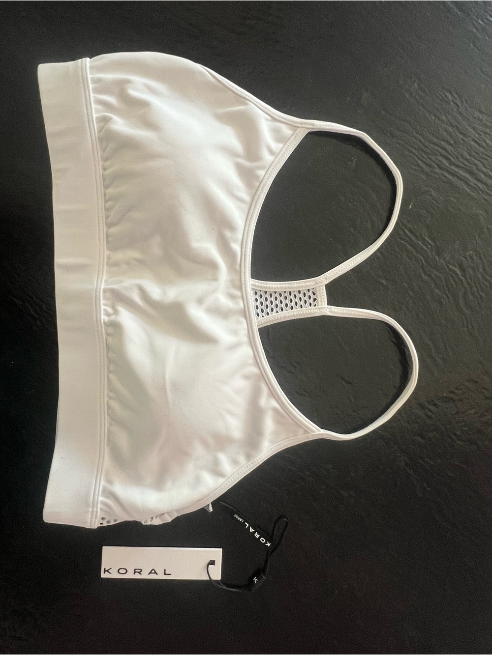 Koral White Mesh-Back Sports Bralette - Picture 2 of 7